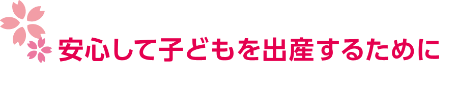 安心して子どもを出産するために>